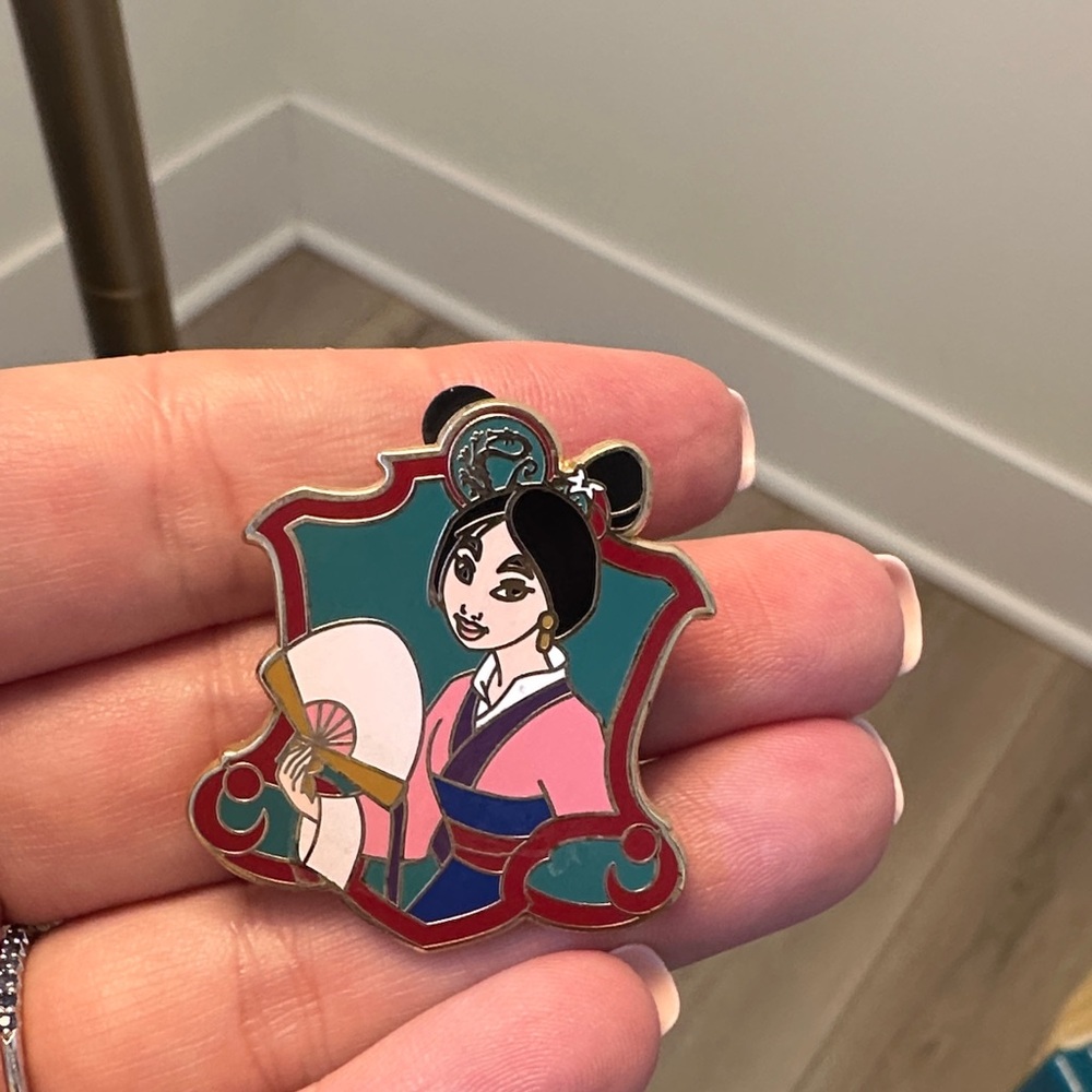 Disney Mulan Enamel Pin | Fan Design | Pink Teal Red Black | Collector